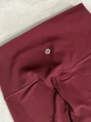 Lululemon High Rise Leggings Burgundy Maroon Yoga Pants Size 4 thumbnail 7