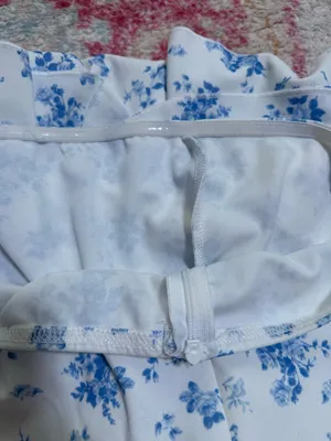 Floral blue print tube dress thumbnail 4