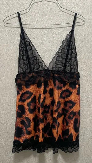 Leopard Print Lace Trim Cami thumbnail 1