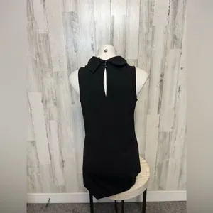 Banana Republic Black Mock Neck Dress | Sleeveless Shift Midi – Size Small thumbnail 4