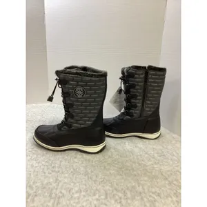 Totes Liz Womens‎ Black Quilted Faux Fur Winter Snow Boots Wide Width 7W New thumbnail 4