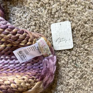 Free People All Mine Woven Scarf NWT Purple and Yellow thumbnail 5