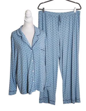 State of Day Blue Print Pajama Set Size XL thumbnail 1