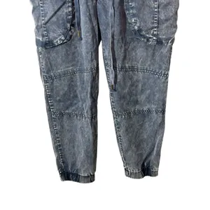 Young Fabulous & Broke Clyde Tencel Cargo Pants Small Blue Grey Cropped thumbnail 5