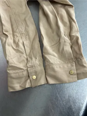 Ann Taylor Khaki Long Sleeve Cropped Blazer - Size Medium - VGUC thumbnail 5
