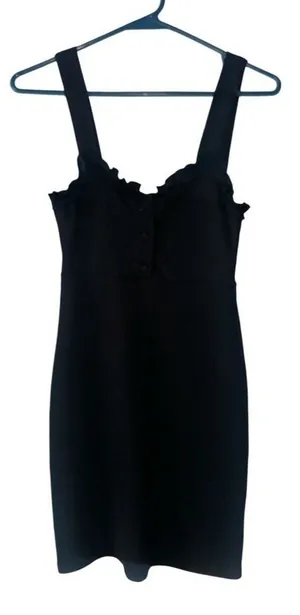 Urban Outfitters Black Textured Mini Dress, XS‎ thumbnail 1