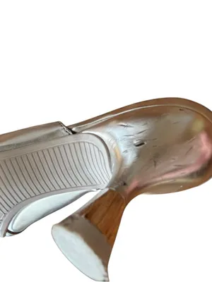 Kate Spade New York Silver Metallic Pointed Toe Kitten Mules 7.5 W/Bow Detail thumbnail 6