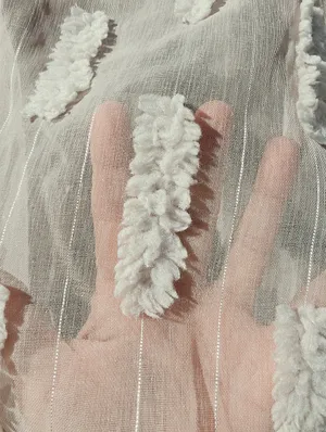 NEW YUMI Sheer Puff Sleeve Top Small thumbnail 3