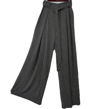 Zara Black/ White Polkadot Wide Leg Pants Size M thumbnail 1