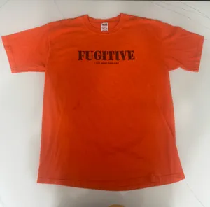 Anvil Vintage Fugitive You Never Saw Me T Shirt XL Orange Streetwear Graphic thumbnail 1