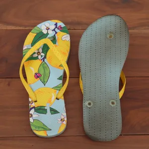 Vera Bradley Lemon Floral Ladybug Flip Flops Yellow Blue Women Size 8 thumbnail 5