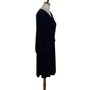 Bess And George Dress Medium Blue Long Sleeve Retro‎ Elegant Workwear thumbnail 4