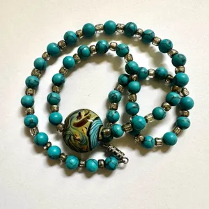 Blue beaded necklace Blue thumbnail 6