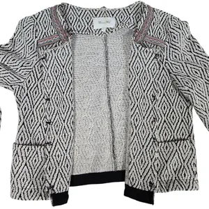 Miss Me Geometric Diamond Fringe Cropped Jacket Cardigan Sweater Women‎ Size M thumbnail 3