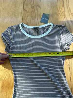 NWT Olivia Rae Maxi Dress Medium‎ Brown White Striped Side Slit Short Sleeve thumbnail 7