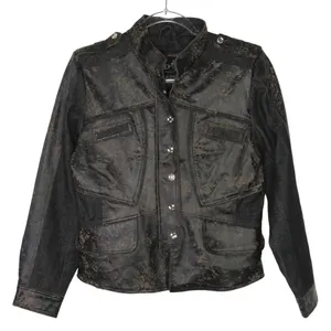 90s Vintage Brown Distressed Leather Jacket Moto Biker Jacket Medium thumbnail 3