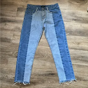 Forever 21 Two Tone Patchwork Raw Hem Jeans Size Medium thumbnail 1