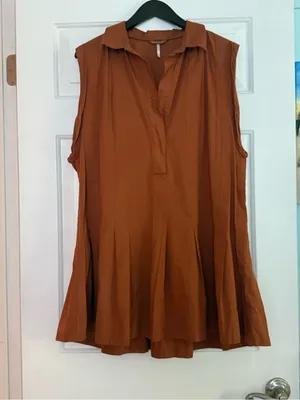 Free People Naomi Mini Dress in Burnt Orange Sienna thumbnail 2