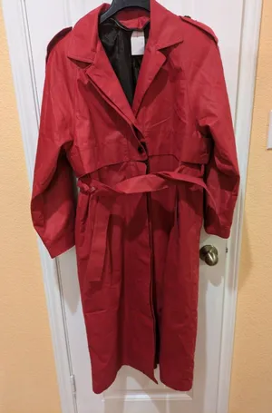 London Fog By Wamsutta Thinsula Lined Red Trench Coat Woman’s 8 Regular thumbnail 1