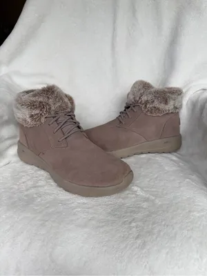 Skechers On-the-Go City 2 Winter Wishes Taupe Suede Ankle Boots 11 thumbnail 2