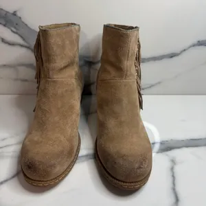 b.o.c. Born Women's Brown Leather Elise Boots Sz 8 Festival Boho Western Fringe thumbnail 2