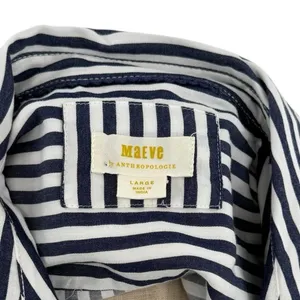 Anthropologie Maeve Bennet Beaded Sequined Button Down Shirt Striped Large‎ thumbnail 13
