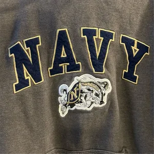 Ouray Navy Midshipmen Embroidered Hoodie‎ Sweatshirt Gray Unisex S thumbnail 4