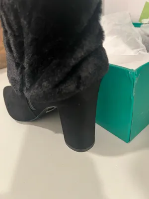 Lauren Lorraine Faux Fur Half Black Boot Size 9 thumbnail 2