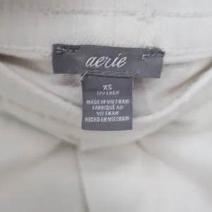 Aerie White Distressed Denim Shorts Frayed Raw Hem XS thumbnail 3