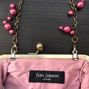 Tara Jarmon for Target Purple Eyelet Mini Purse Clutch with Beaded Handle Strap thumbnail 6