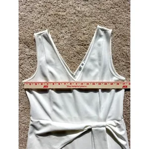 Venus White Wide Leg Tie Waist Jumpsuit Size L thumbnail 3