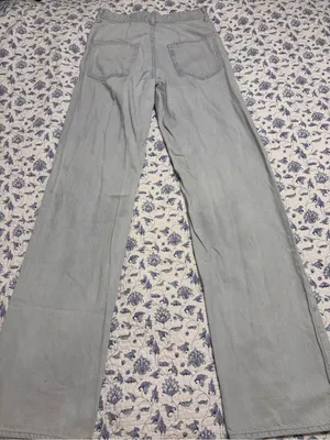 H&M Light Blue Wash size 4 TALL high waist wider leg 100% Cotton thumbnail 2