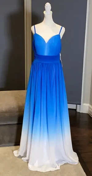 Women’s Full Length Ombré Chiffon Prom Party Wedding Formal Dress Size 6 NWT thumbnail 1