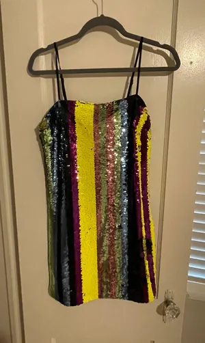 Sequin Colorful Dress Multiple Size M thumbnail 3