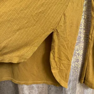 Free People Lola Mustard Golden Yellow Mesh Sheer Long Sleeve Top XS thumbnail 6