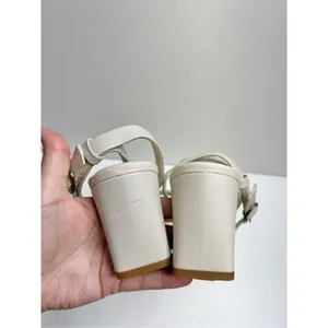 Nordstrom Rack Sandals Womens Size 9 Bone‎ Strappy Faux Leather Open Toe thumbnail 6