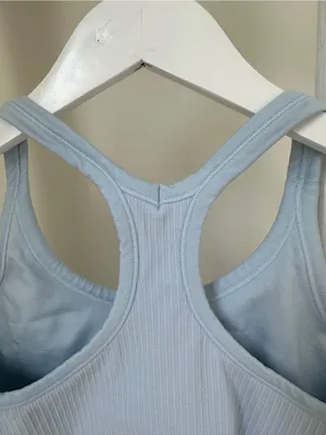 Women’s Light Blue Ribbed Racerback Tank Top Size Medium thumbnail 3