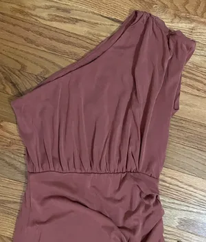 Lulus New Lulu’s Raise a Glass Rusty Rose One-Shoulder Midi Dress XS thumbnail 9