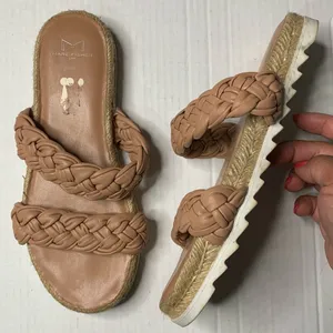 MARC FISHER Jaime Braided Flat Espadrille Slip On Sandals Size 8 thumbnail 2