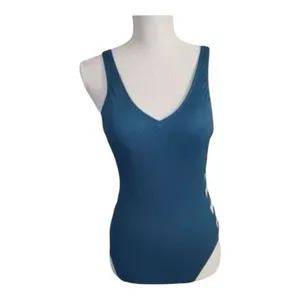 SHADE & SHORE Green Ribbed Strappy One Piece Size Small Swimsuit Medium Coverage thumbnail 2