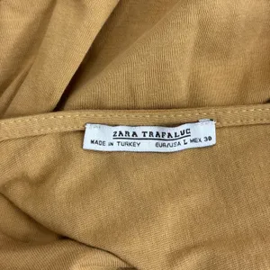 Zara Belted Tunic Shirt Mini Dress Brown Beige Size Large 100% Cotton thumbnail 3