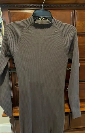 Wilfred Aritzia Grey Knit Long Dress thumbnail 3