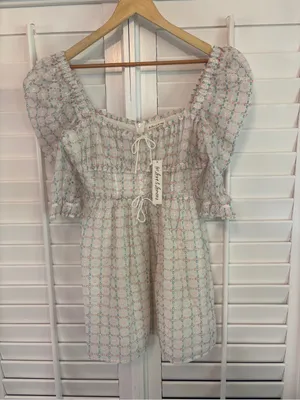 For Love And Lemons Libby White Eyelet Mini Dress Size Medium thumbnail 2
