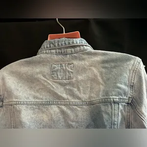 Forever 21 Los Angeles Women’s Distressed Frayed Crop Denim Jean Jacket LG thumbnail 14