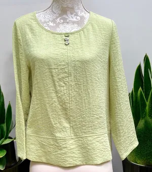 Habitat Clothes to Live In S Pastel Green Long Sleeve Tunic Top Blouse Artsy thumbnail 1