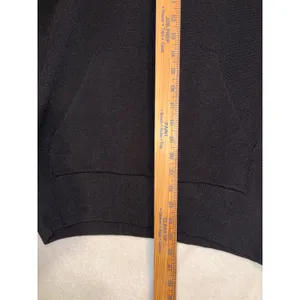 Mango MNG Black Knit Hoodie‎ Oversized minimalist Sweater kangaroo pocket NWT thumbnail 3