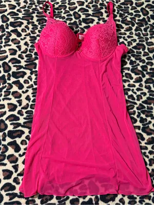 2000s style whimsical fairy core babydoll lingerie slip dress w floral lace thumbnail 1