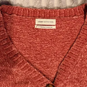 Urban Outfitters Rust Orange Chenille Cropped Cardigan Sweater‎ V-Neck Small thumbnail 3