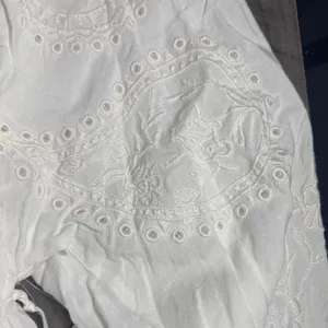 Black Tape 90’s White Eyelet Blouse Size L thumbnail 4