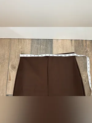 Elie tahari brown wide leg trouser pant cropped thumbnail 9